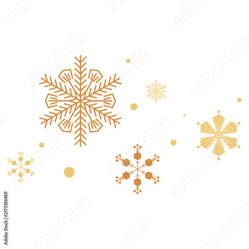 Golden Christmas Snowflakes Decoration