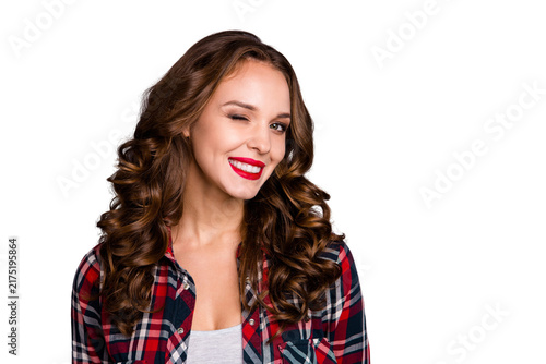 Принти на полотні Close-up portrait of nice cute sweet attractive charming pretty winsome cheerful