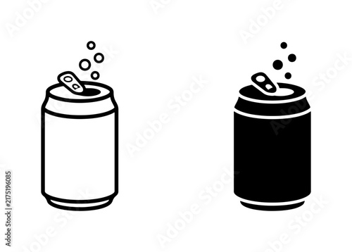 Beverage Can Icons, Soda Pop Drink Container Vector Graphics, Refreshment Liquid Packaging Symbols