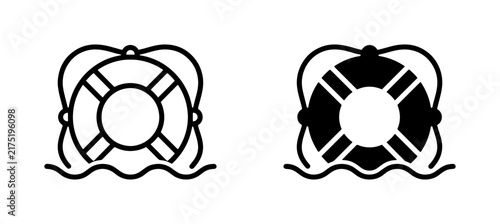 Life Buoy Icons, Safety Ring Vector Set, Water Rescue Equipment, Nautical Symbols