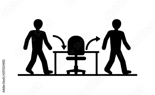 Foto Employee Turnover Human Resources Concept with Worker Replacement Icon Symbols