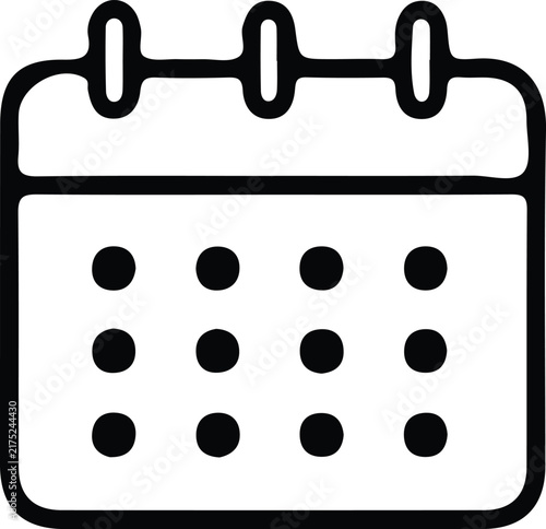 Calendar Icon Vector Line Art Schedule Event Agenda Symbol
