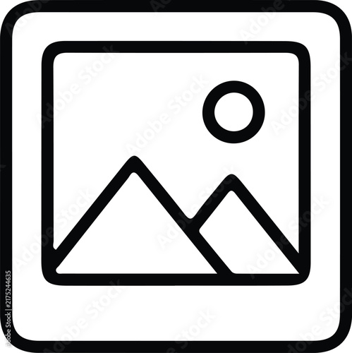 Image Icon Vector Line Art Photo Landscape Gallery Symbol