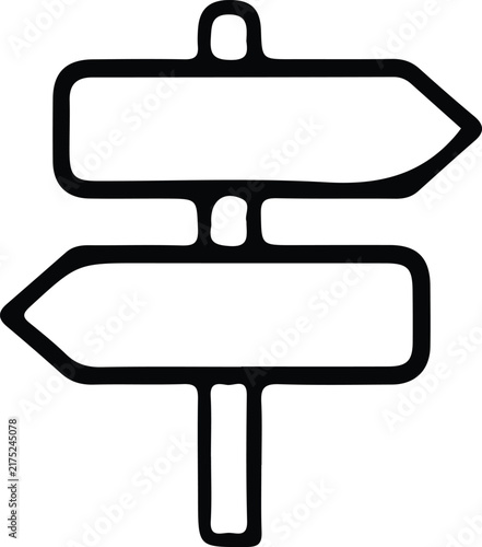 Signpost Icon Vector Line Art Direction Navigation Guide Symbol