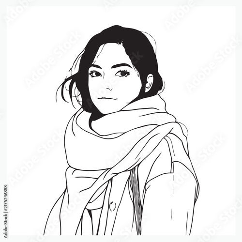 Vector illustration of a beautiful woman.