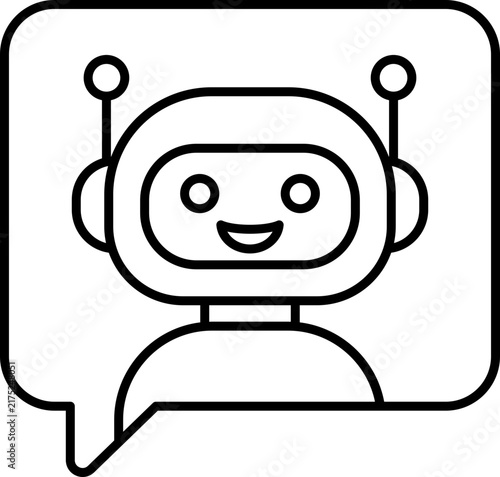 ai chatbot in speech bubble illustration vector outline