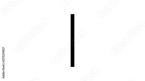 Vertical black line shape isolated on a plain white background for design projects and graphic elements