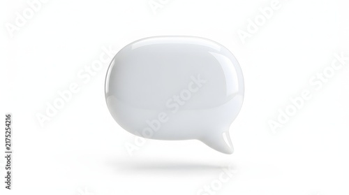 3d speech bubble icon for chat and communication isolated on a plain background
