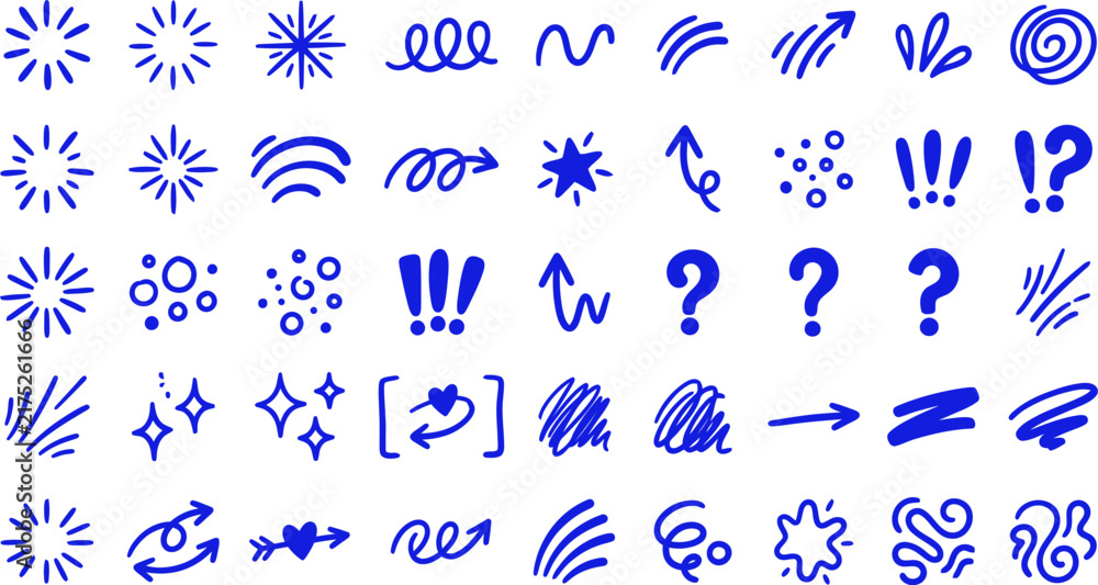 Fototapeta premium Colorful Abstract Splash Symbols and Hand Drawn Arrow Icons Set Vector Illustration for Business Logo Web Design Geometric Shapes and Creative Graphic Elements