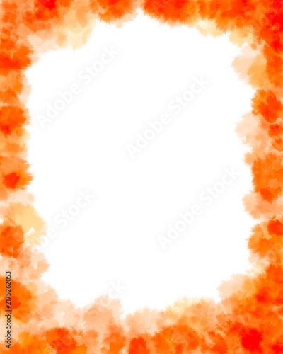 vibrant autumn frame in a watercolor style