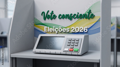 Voting machine in private booth