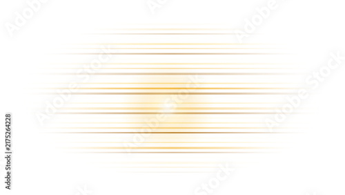 Abstract glowing orange and yellow horizontal light streaks forming an oval shape, isolated on a white background, for dynamic visual effects