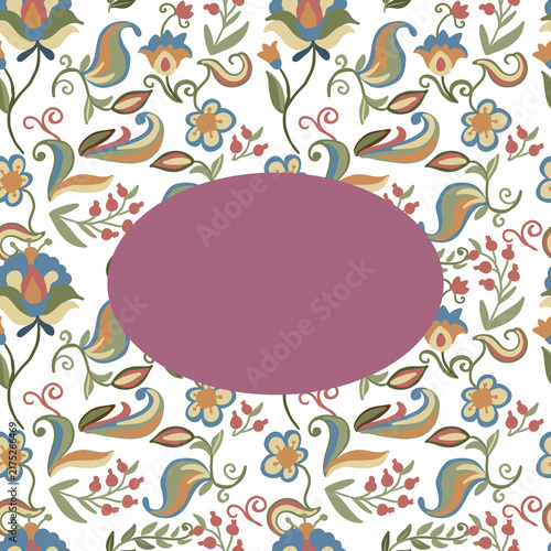 Bild auf Leinwand Hand drawn floral ornament in folk style