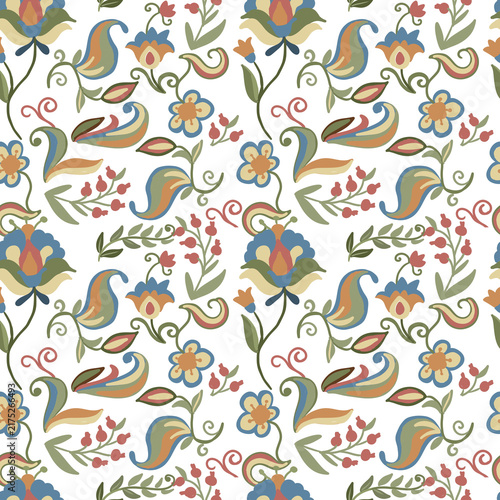 фотографія Hand drawn floral ornament in folk style