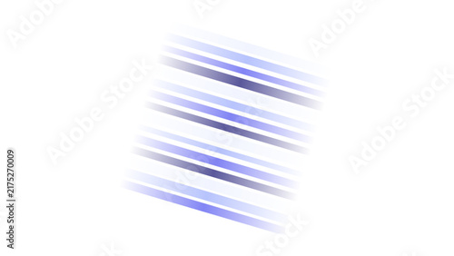 Abstract composition featuring diagonal parallel stripes in shades of blue, light blue, and white on a white background, isolated