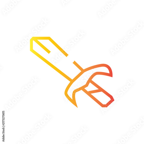 vector illustration of a knight gradient style icon 