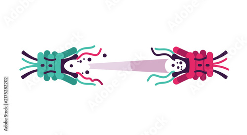 Abstract Neural Synapse Vector Illustration with Energy Connection