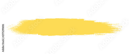 Yellow paint brush stroke texture banner vector element