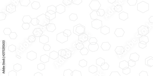 Elegant minimalist background with random light hexagonal outlines creating a soft geometric texture.