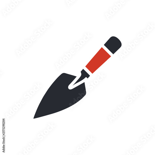 Minimalist Trowel Tool Icon Red Black Handle