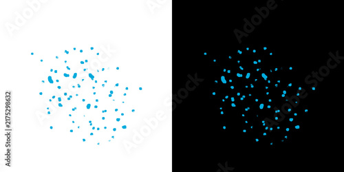 Abstract blue aqua ink splash or liquid splattered effect ideal for design overlay, motion graphics, and video elements.
