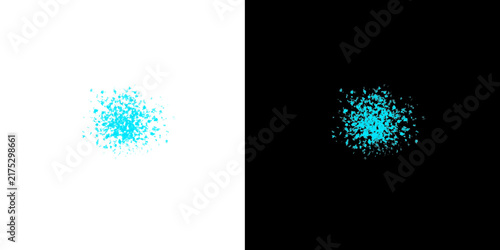 Abstract cyan ink dust powder explosion or liquid splatter effect ideal for design overlay, motion graphics, and video.