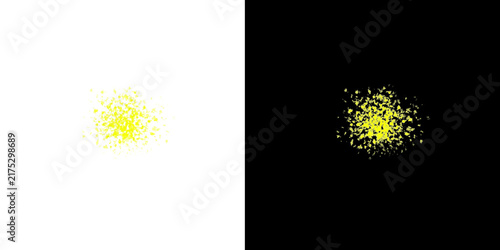 Abstract yellow particles scatter overlay for design elements like dust, powder, or glitter for festive projects.
