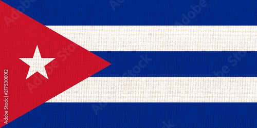 Fotografía Illustration of the national flag of Cuba on realistic fabric surface