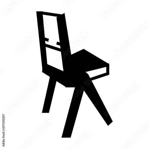 black plastic chair glyph icon style vector, representative for funiture and interior home and office.