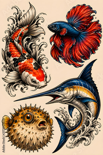 chinese fish tattoo