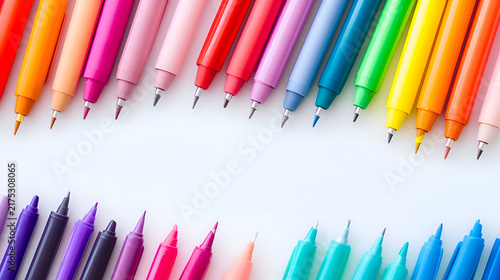 Naklejka colored pencils on white background