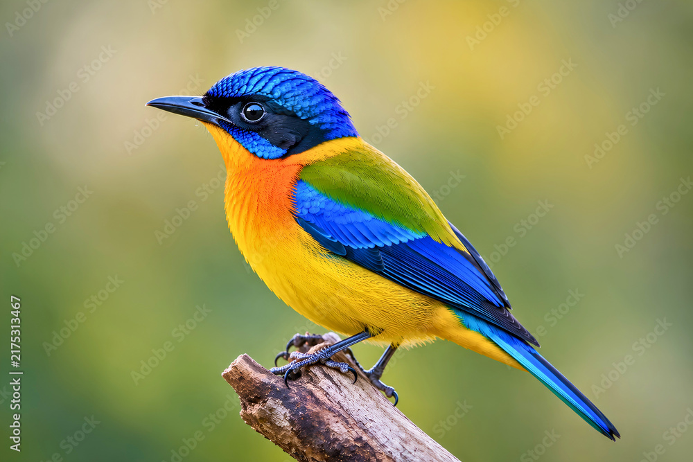 Obraz premium The Most Beautiful & Colorful Bird on a Flower Tree! 😍🐦🌸”