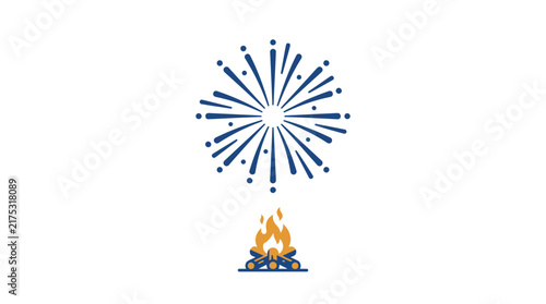 Campfire Sparks Fireworks Silhouette Icon