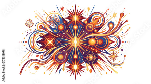 Abstract Festive Burst with Geometric Shapes