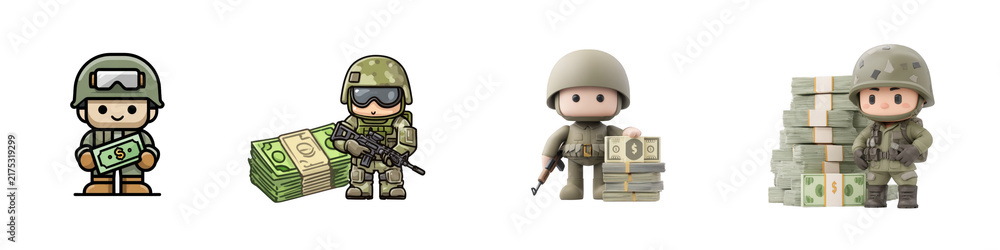 Obraz premium Transparent soldier 3d character shown world conflict concept for decoration.