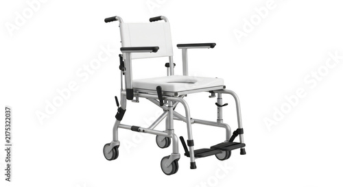 Medical shower chair with wheels isolated on transparent background