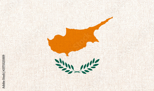 Fotografie Illustration of the national flag of Cyprus on realistic fabric surface