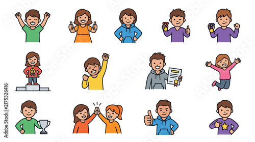 Konstfotografi Collection of Diverse People Celebrating Success and Achievements