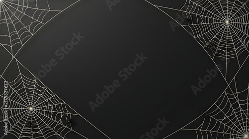Abstract dark background with intricate white floral patterns and central copy space area