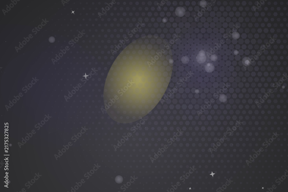 Obraz premium Abstract dark background with geometric hexagon pattern and soft glowing light flares
