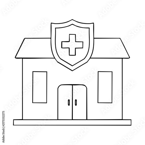 Hospital Insurance Coverage Thin Line Icon