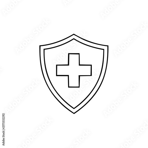 Health Insurance Shield Thin Line Icon