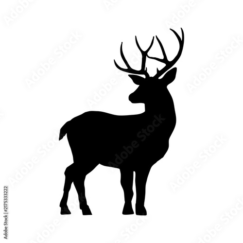 Majestic Deer Buck Silhouette Wildlife Vector Illustration