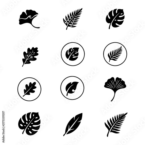 leaf symbols logo collection