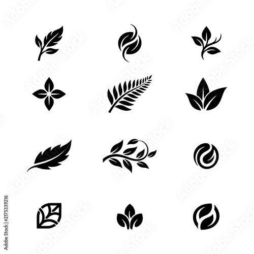 leaf logo design collection set