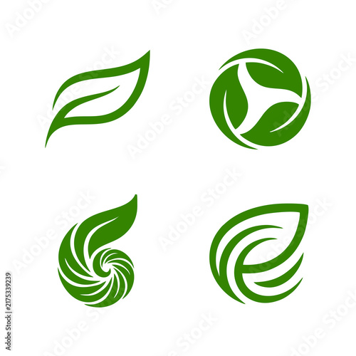 modern leaf logo collection set