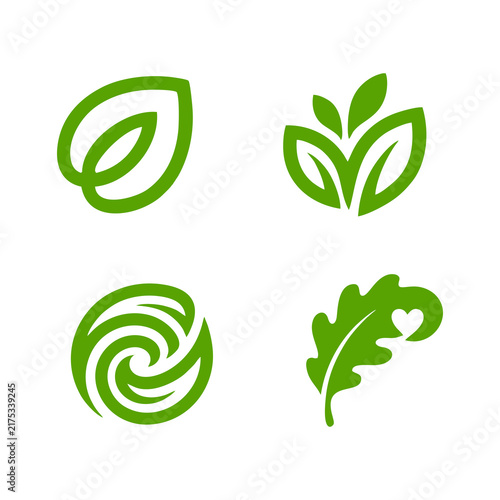 modern leaf logo design collection set