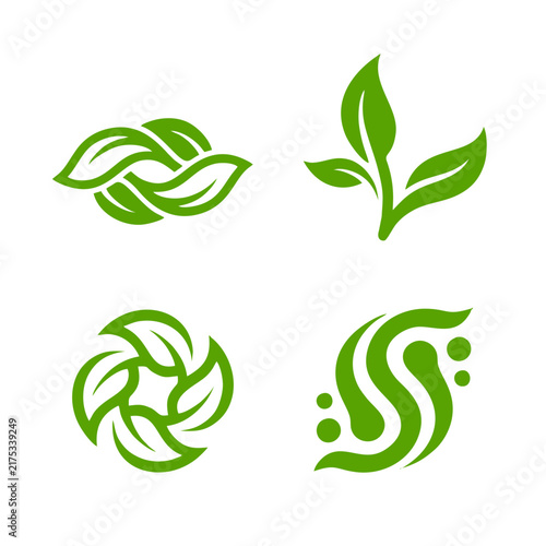 modern leaf logo design collection
