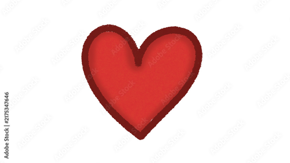 Fototapeta premium Cute Red Heart Hand Drawn Doodle Love Clipart PNG Illustration Isolated on Transparent Background