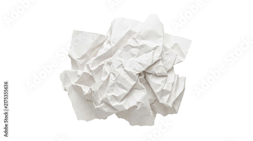 Картината върху платно A crumpled white piece of paper isolated on a plain background